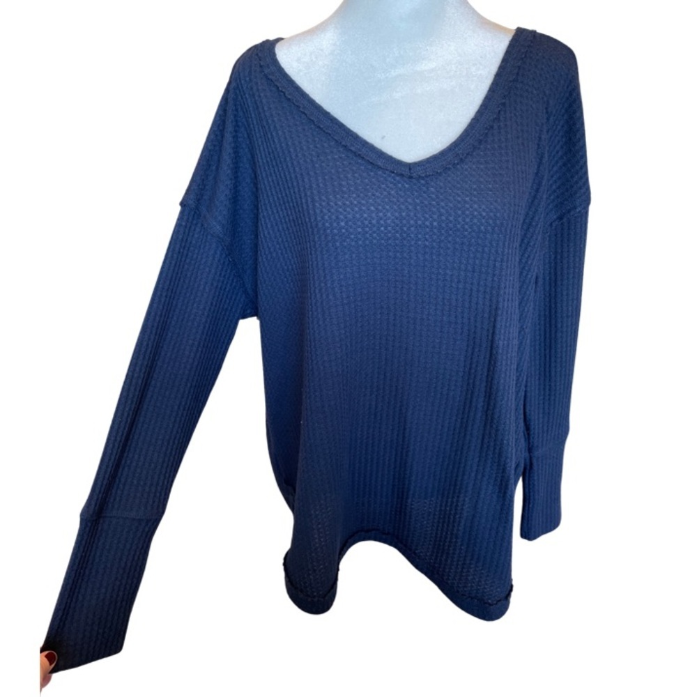 Vintage America soft cozy blue top L